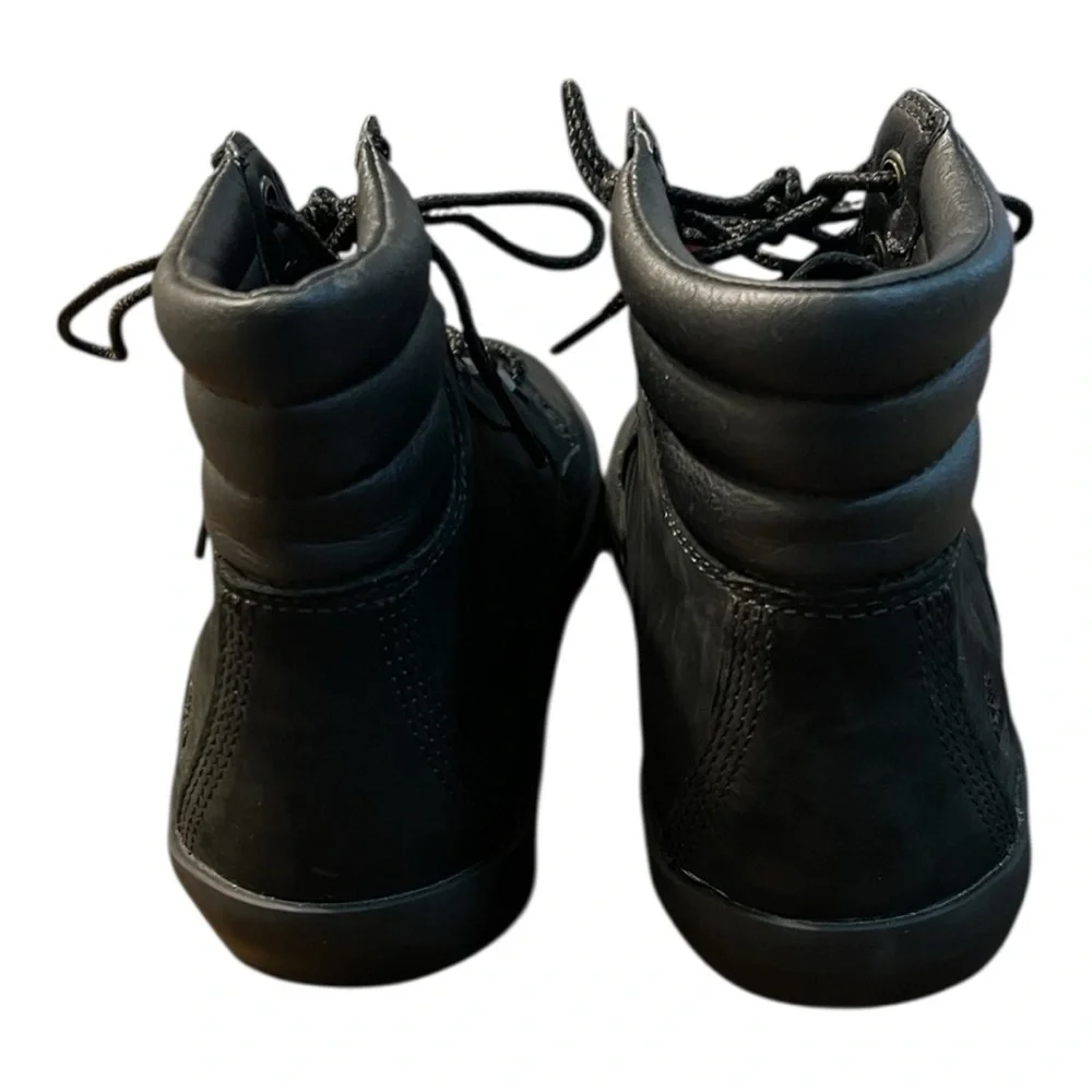 Timberland Ortholite Black Dausette Leather Lace-up Sneaker Booties Size 5.5